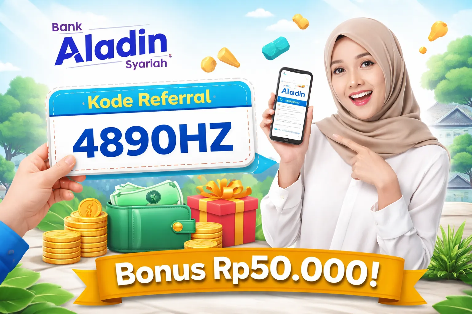 Kode Referral Bank Aladin | 4890HZ | Januari 2026 dan Dapat Bonus Rp50 Ribu