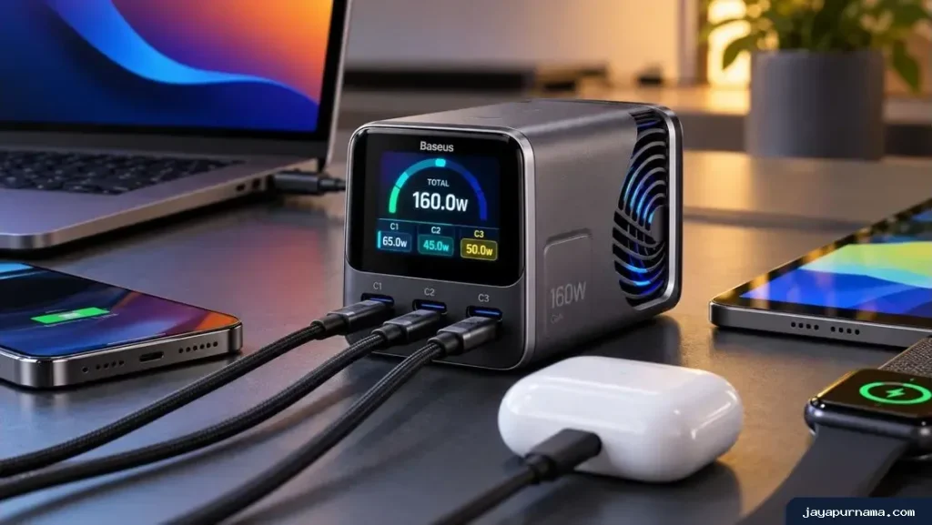 Baseus EnerGeek GH21, Charger GaN 160W dengan Kipas