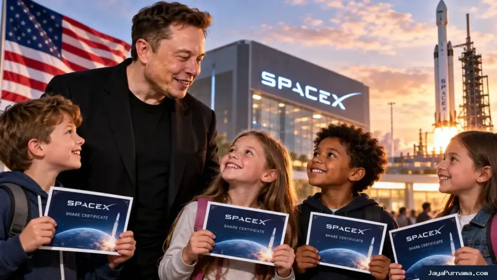 Elon Musk Berencana Bagikan Saham SpaceX kepada Setiap Anak di AS Mulai 2027