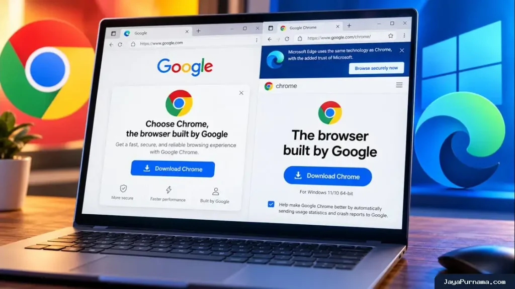 Google Promosikan Chrome di Microsoft Edge, Persaingan Browser Kembali Memanas