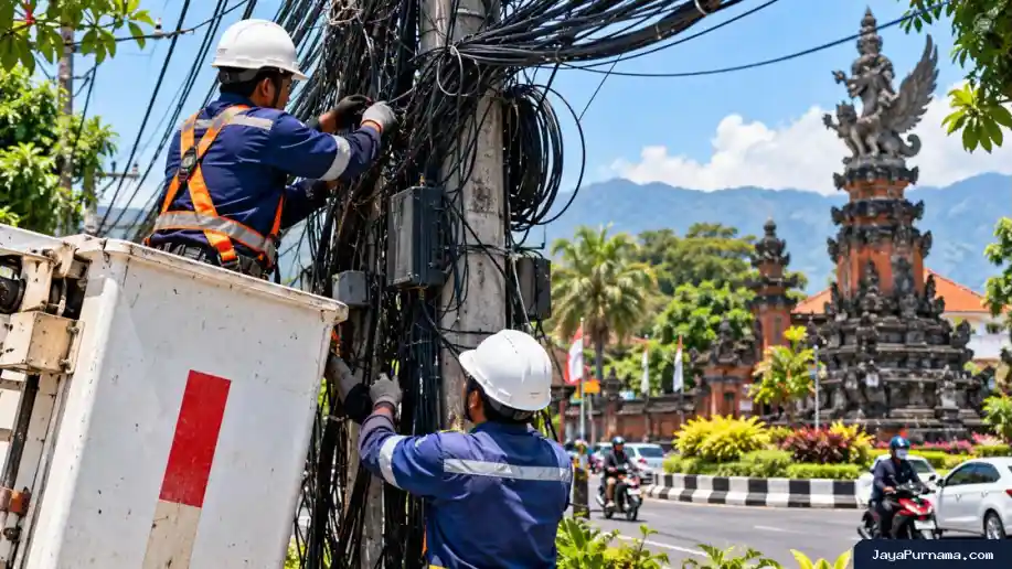 Kabel Fiber Optik Semrawut di Singaraja Ditertibkan, Pemkab Buleleng Libatkan APJATEL dan ISP