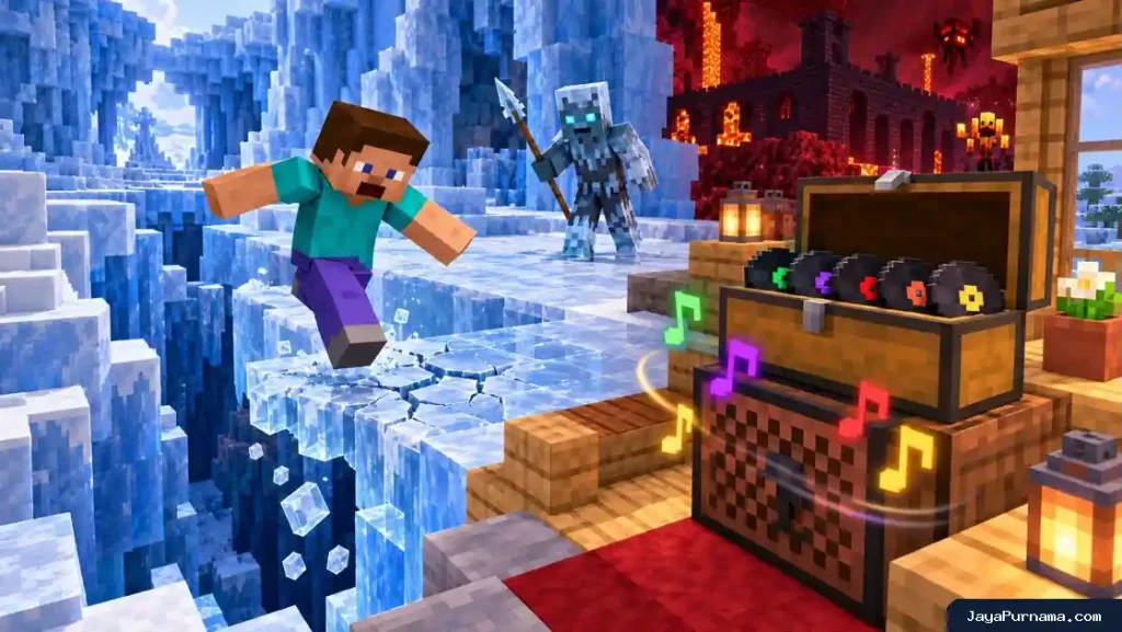 Minecraft Preview 26.70.20 Hadir dengan Brittle Ice dan Jukebox Playlist, Ini Fitur Barunya