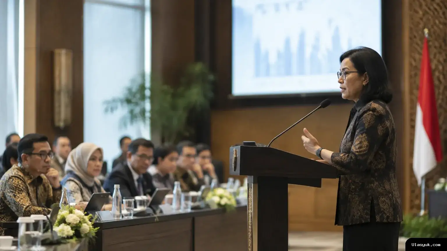 Pejabat Bank Indonesia menyampaikan paparan kebijakan