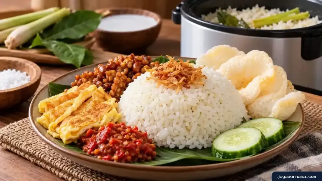 Resep Nasi Uduk Magic Com 5 Bahan, Gurih dan Pulen