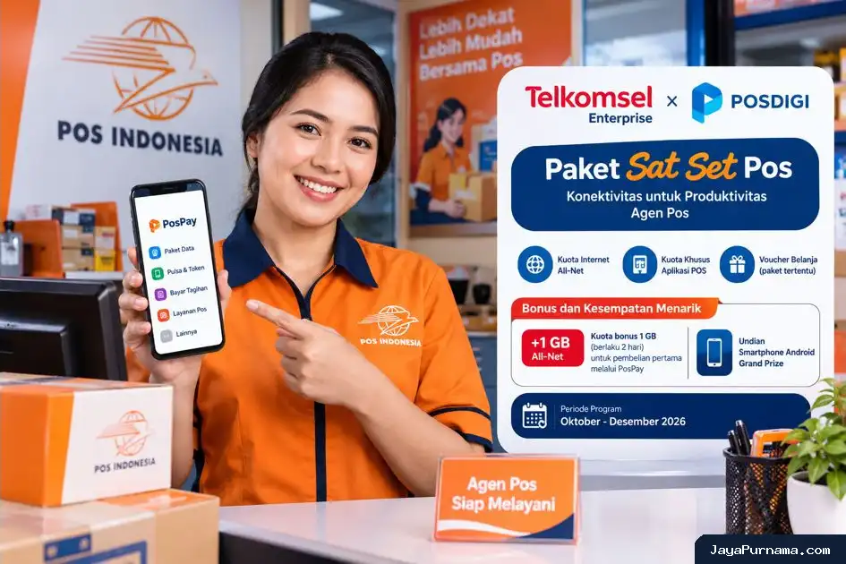 Telkomsel Enterprise dan PosDigi Hadirkan Paket Sat Set Pos untuk 200.000 Agen Pos