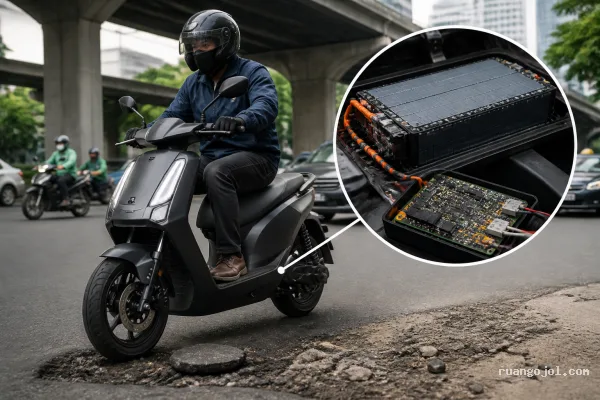 Baterai Motor Listrik Bisa Berisiko Saat Terjadi Guncangan
