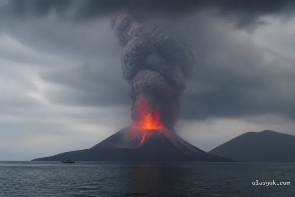 Erupsi Gunung Anak Krakatau Sebar Abu dan Ganggu Penerbangan Erupsi Gunung Anak Krakatau Sebar Abu dan Ganggu Penerbangan